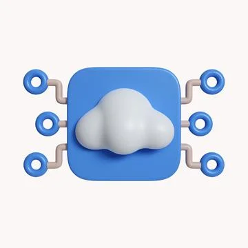 3d Connect to cloud computing concept. icon isolated on white background. 3d Illustrazione stock