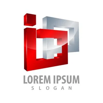 3D connect square logo concept design. Symbol graphic template element vector Stock Illustration