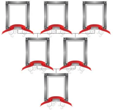 3d connected frames Stock Illustration