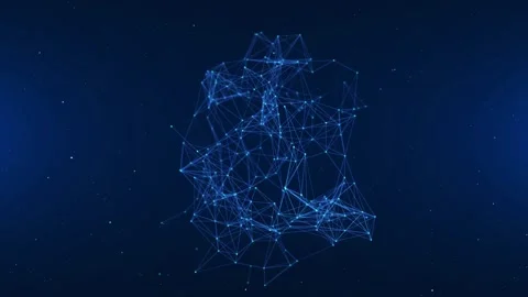 3D Connected line dots, Futuristic digital background Business Science Stock Footage 247484381