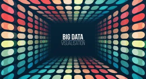 3d connection structure. Data array visual concept. Big data connection compl 스톡 일러스트