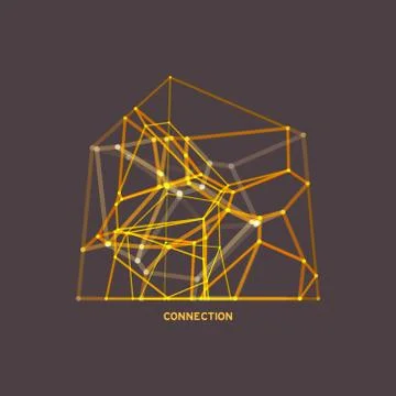 3d connection structure. Futuristic technology style. Vector illustration. Stock Illustration