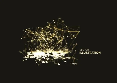 3d connection structure. Futuristic technology style. Vector illustration. Stock Illustration