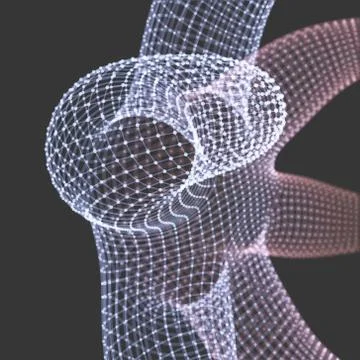 3D Connection Structure. Futuristic Technology Style. Abstract Design. Stock Illustration