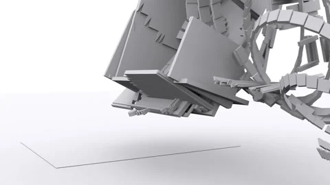 3D Construction House in a 3D animation Stock Footage 252001512