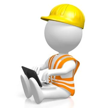 3D construction, laptop concept Illustrazione stock
