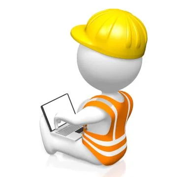 3D construction, laptop concept イラスト素材