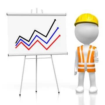 3D construction success presentation Stock Illustration