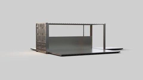 3D Container Open and close animation Stock Footage 76796123
