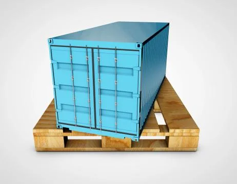 3d conteiner on silver background Stock Illustration