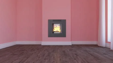 3D Contemporary Empty Room Illustrazione stock