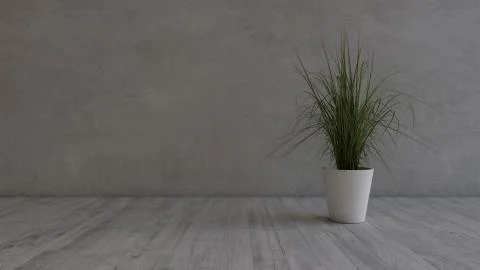 3D Contemporary Empty Room Stock Illustration