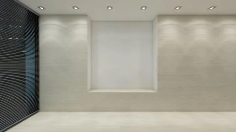 3D Contemporary Empty Room Stock Illustration