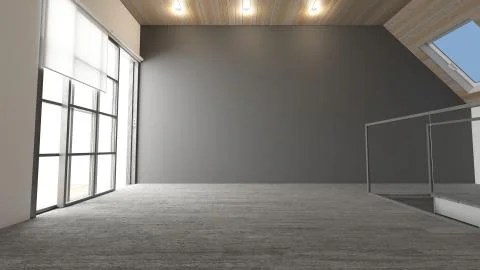 3D Contemporary Empty Room 스톡 일러스트