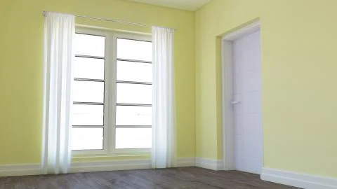 3D Contemporary Empty Room Stock Illustration