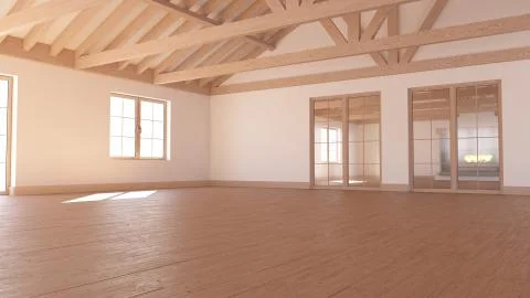 3D Contemporary Empty Room Stock Illustration