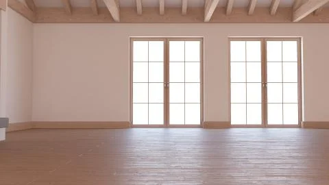 3D Contemporary Empty Room Stock Illustration