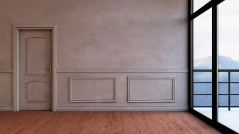 3D Contemporary Empty Room Illustrazione stock