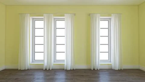 3D Contemporary Empty Room Stock Illustration