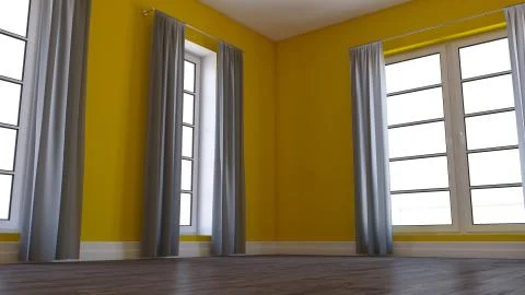 3D Contemporary Empty Room Stock Illustration