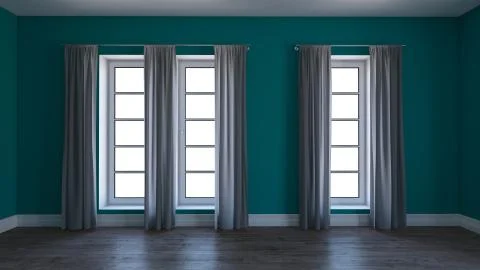 3D Contemporary Empty Room Illustrazione stock