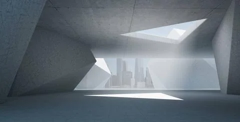 3d contemporary triangle shape design building interior Contemporary trian... Fotos de archivo