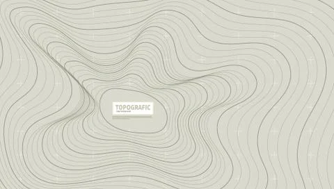 3D Contours Mountain Topograph Map Terrain Back Stock Illustration
