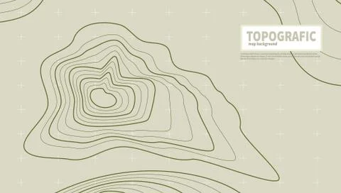 3D Contours Mountain Topograph Map Terrain Back Stock Illustration