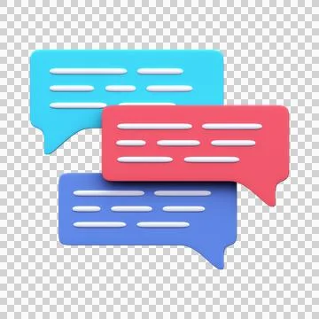 3D Conversation bubble speech icon. Communication or online chat icon. Stock Illustration