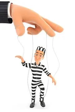 3d convict puppet concept Illustrazione stock