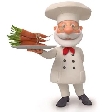 3d the cook with carrot Stock Illustration
