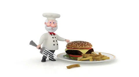 The 3D cook with a fork. Video stock 35545377
