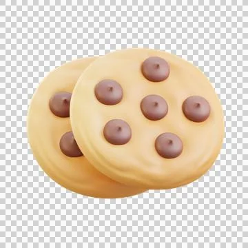 3D Cookies, 3D rendering Illustrazione stock