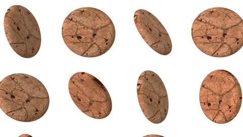 3D Cookies Falling on a White Isolated Background. Biscuits Falling 3D. 4K Stock Footage 281549832