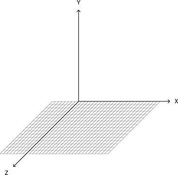 3D Coordinate Axes Tilted Grid Plane Perspective Style Mathematics Visualization イラスト素材