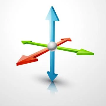 3d coordinates axis Stock Illustration