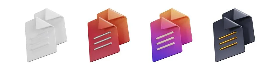 3D copy set creative document graphics and icons pack 스톡 일러스트