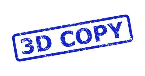 3D COPY Stamp Seal with Corroded Texture and Rounded Rectangle Frame Stock Illustration