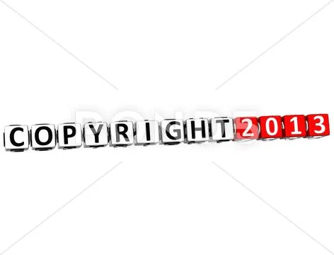 3d copyright right crossword on white background Stock Illustration