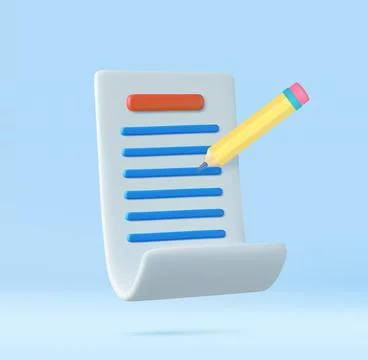 3d Copywriting, writing icon. Document concept 스톡 일러스트