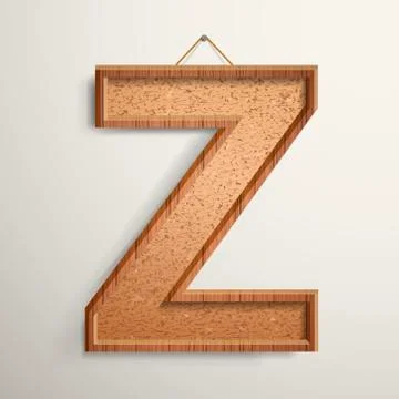 3d cork board texture letter Z Stock Illustration
