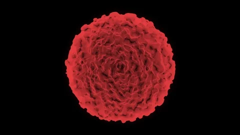 3d corona virus disease effect mutating and moving loop red Stockbeeldmateriaal 129793952