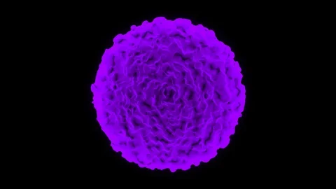 3d corona virus disease effect mutating and moving loop purple Stock Footage 129794089