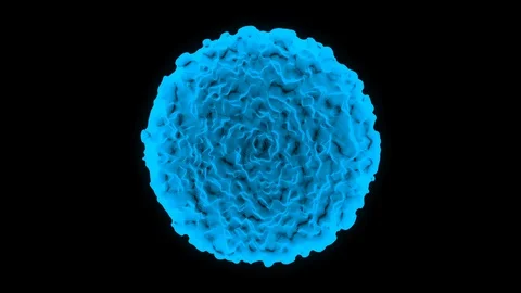 3d corona virus disease effect mutating and moving loop blue Stock Footage 129794621