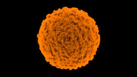 3d corona virus disease effect mutating and moving loop orange Stock Footage 129794631