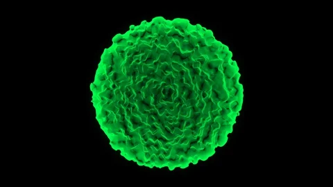 3d corona virus disease effect mutating and moving loop green Stock Footage 129794702
