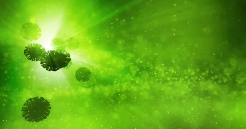 3d corona viruses model on abstract blurred background Video stock 228084857