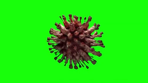 3D Coronavirus Microbe Rotating on Green Screen Chroma Key Stock Footage 335633994