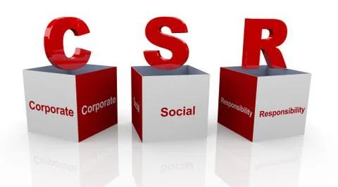 3d corporate social responsibility boxes Stock Illustration