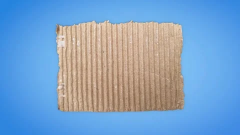 3D Corrugated Cardboard Cutouts with Text Space on Blue Background Stock Footage 282918377